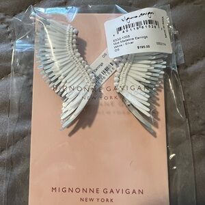 Mignonne Gavigan Midi Madeline BRAND NEW white and silver with canvas bag